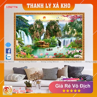 Tranh dán tường 3d Sơn Thủy Hữu Tình - 3296TTN Tranh 3D Phong Thủy - Giấy dán tường 3d - Song Long Decor