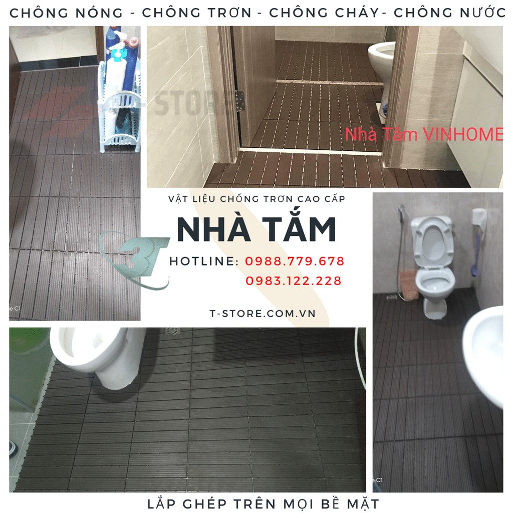 Tấm nhựa lót sàn ban công 12 nan giả gỗ Loại mới. Vỉ Lót sàn Ban Công/Nhà/Nhà Tắm/Hồ Bơi.