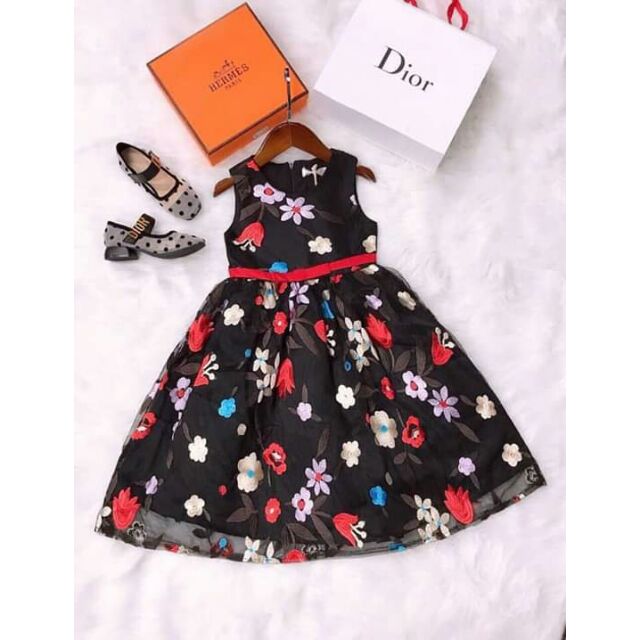 Váy dạ hội thêu hoa bé gái size đại