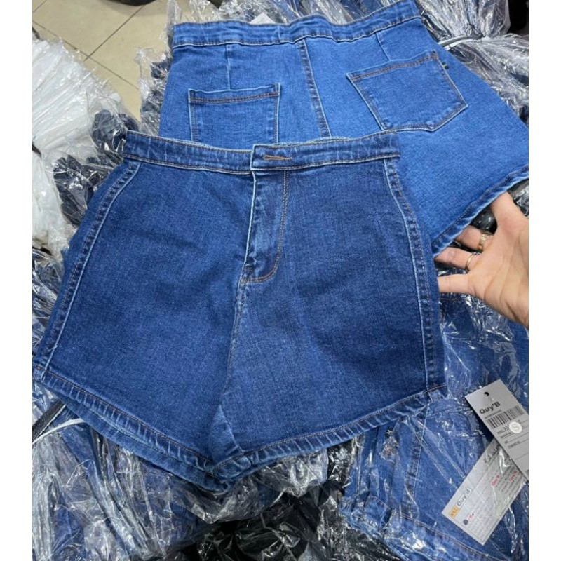 Quần short jean lưng cao túi phía sau chất co giãn hàng y hình kèm ảnh thật chính chủ ( S, M, L, XL)
