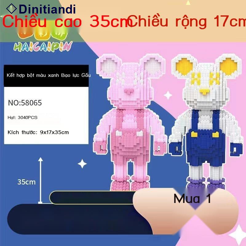 🚚SẴN HÀNG🚚 Khối xây dựng gấu bạo lực tương thích với khối xây dựng Lego xếp hình hạt nhỏ cắm quà tặng người