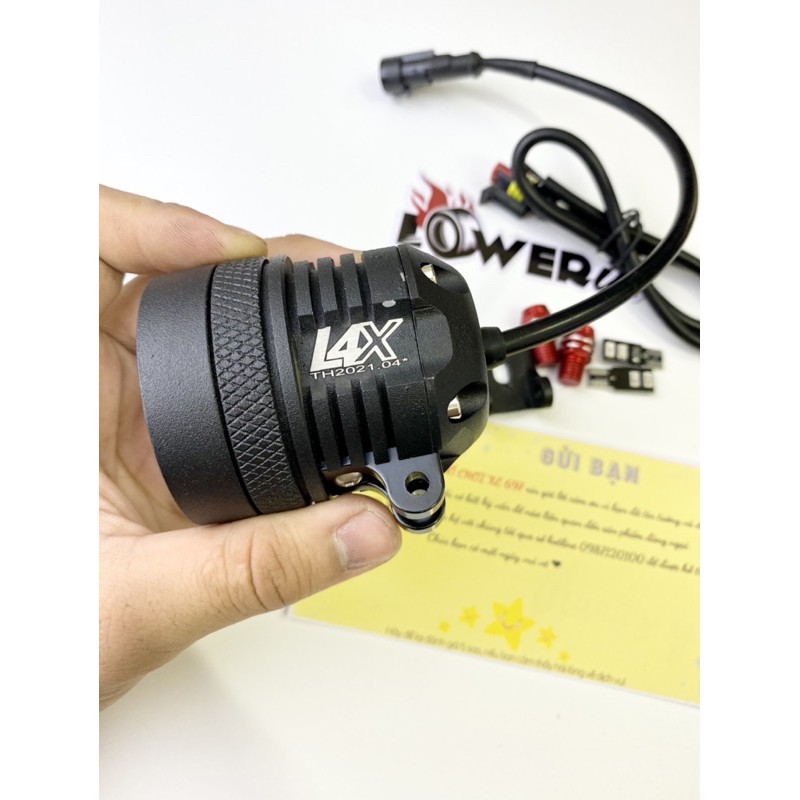 Đèn trợ sáng L4X kính tím. Led sst20 kèm phụ kiện. Bảo hành 12 tháng