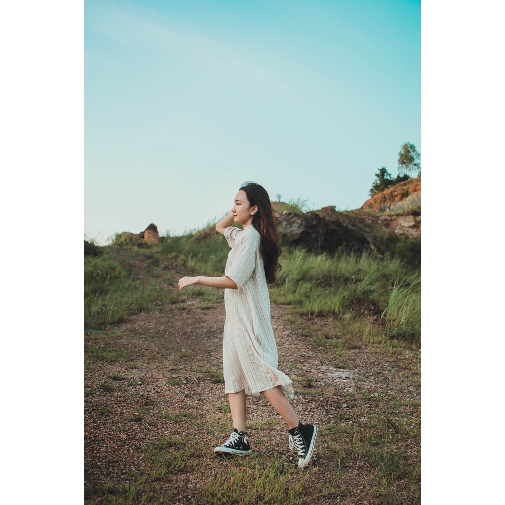 Váy Sơ mi Linen Kẻ