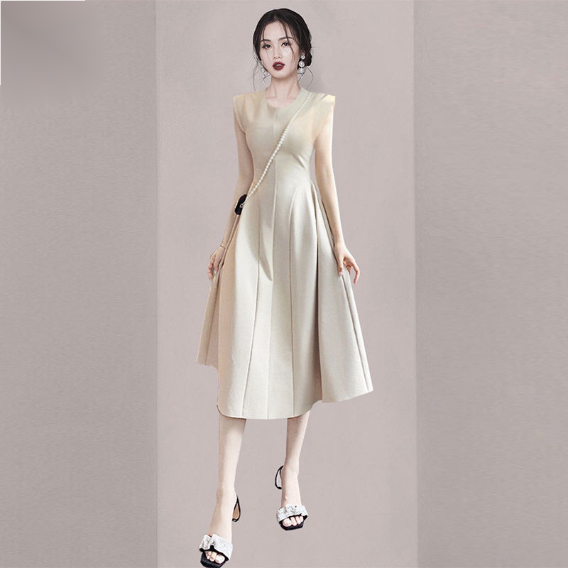 Đầm Không Tay Eo Cao Phong Cách Hepburn Mùa Hè 2022 Dành Cho Nữ