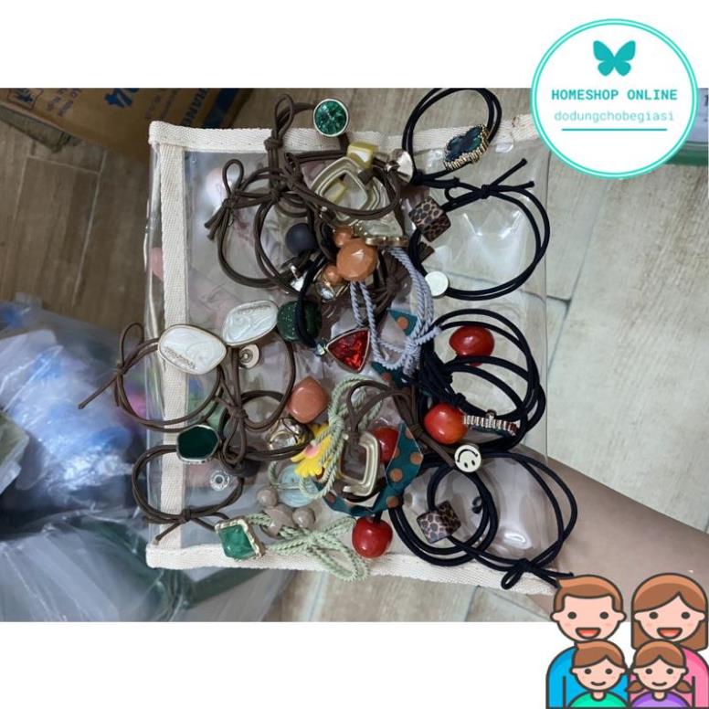 Sét 20 Dây Buộc Tóc Siêu Xinh Túi Trong Suốt Bấm Khoá Hót Hít