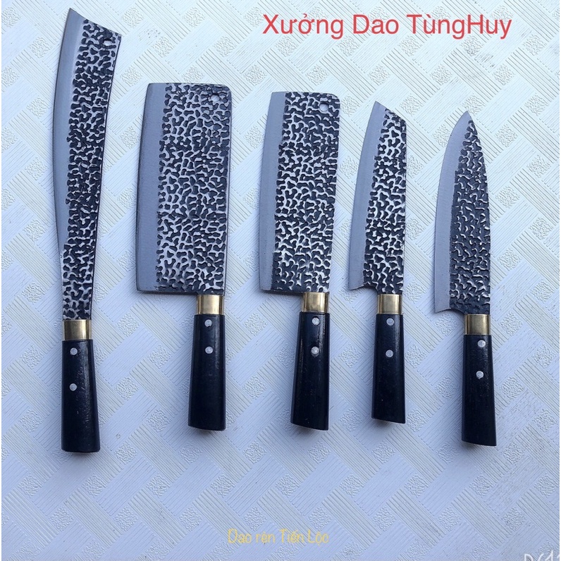 🔥🔥 Bộ Dao nhà bếp đa năng 5 món dao (Chặt,Thái,Lọc,Gọt,Cắt) Làm Bằng Thép Nhíp OTo Nhập Dập Vân 2 Mặt Cao Cấp