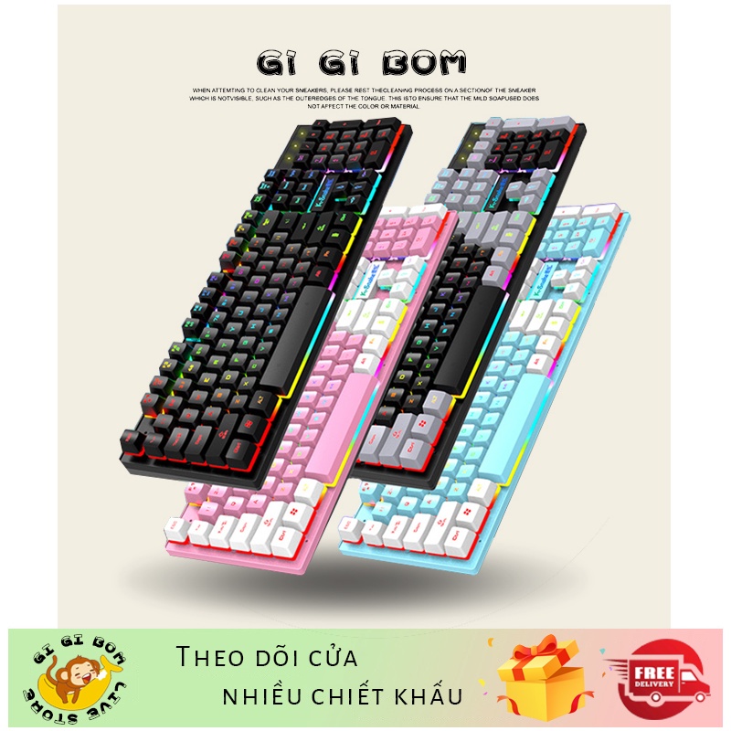 GiGiBomstore Bàn phím giả cơ chuyên K4 2022 Bàn Phím giả cơ chuyên game Có Dây có LED 104 phím