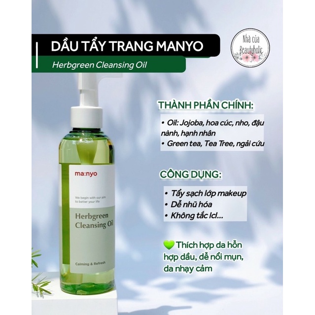 Dầu tẩy trang thảo dược MANYO HERB GREEN CLEANSING OIL