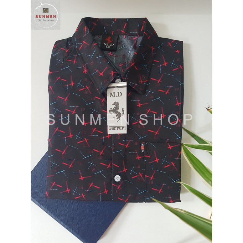 [HCM]Áo Sơ Mi Nam Trung Niên Tay Ngắn Họa Tiết Bông Đẹp SUNMEN ASMTN01 Size Từ 50-85kg