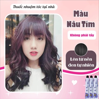 Thuốc Nhuộm Tóc Màu NÂU TÍM Không cần Tẩy, nhuộm tại nhà | Vuong.hair
