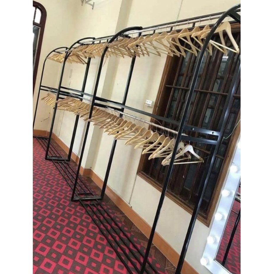 kệ treo quần áo-giá treo cánh buồm 2 tầng giúp tiết kiệm diện tích-kích thước 2m3x1m5x60cm