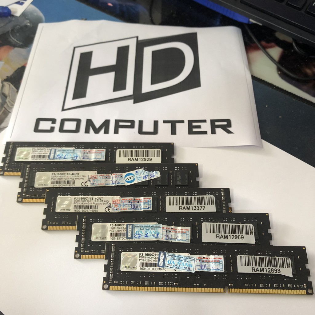 Ram máy tính bàn ddr3 4g buss 1333 / buss 1600 kingston, kingmax, máy bộ, gskill, ram 4g