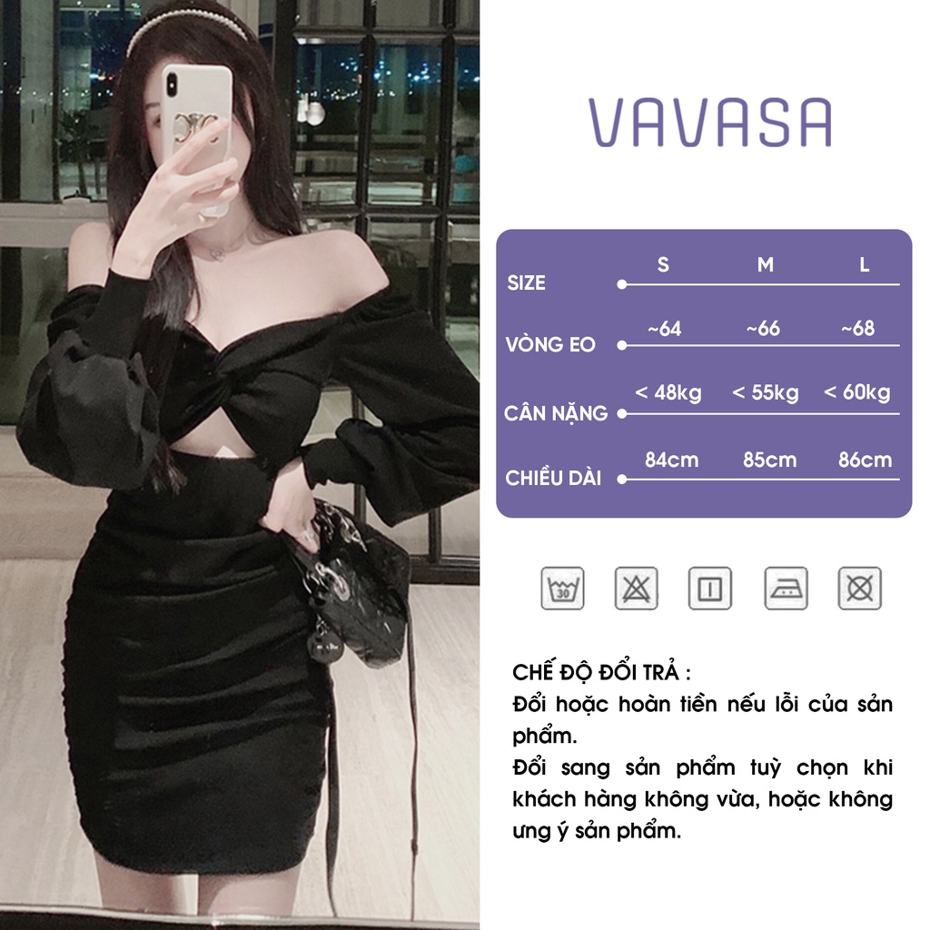 Váy body tiểu thư dự tiệc dáng dài đầm dáng ôm công chúa trễ vai VAVASA V06 | BigBuy360 - bigbuy360.vn