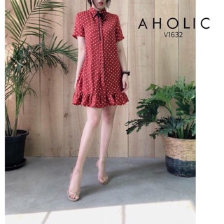Váy suông đuôi cá chấm bi
