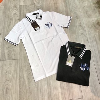 Áo Polo Lv phối cổ, phối bo thêu logo đơn giản cực sang - Áo thun nam cổ bẻ - Áo Polo nam cao cấp mới nhất