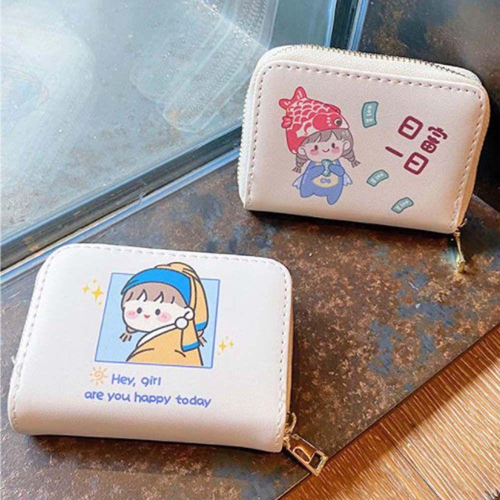 Ví Ngắn Đựng Thẻ Cài Khóa Kéo Mini Thời Trang Cho Nữ Giá Đỡ