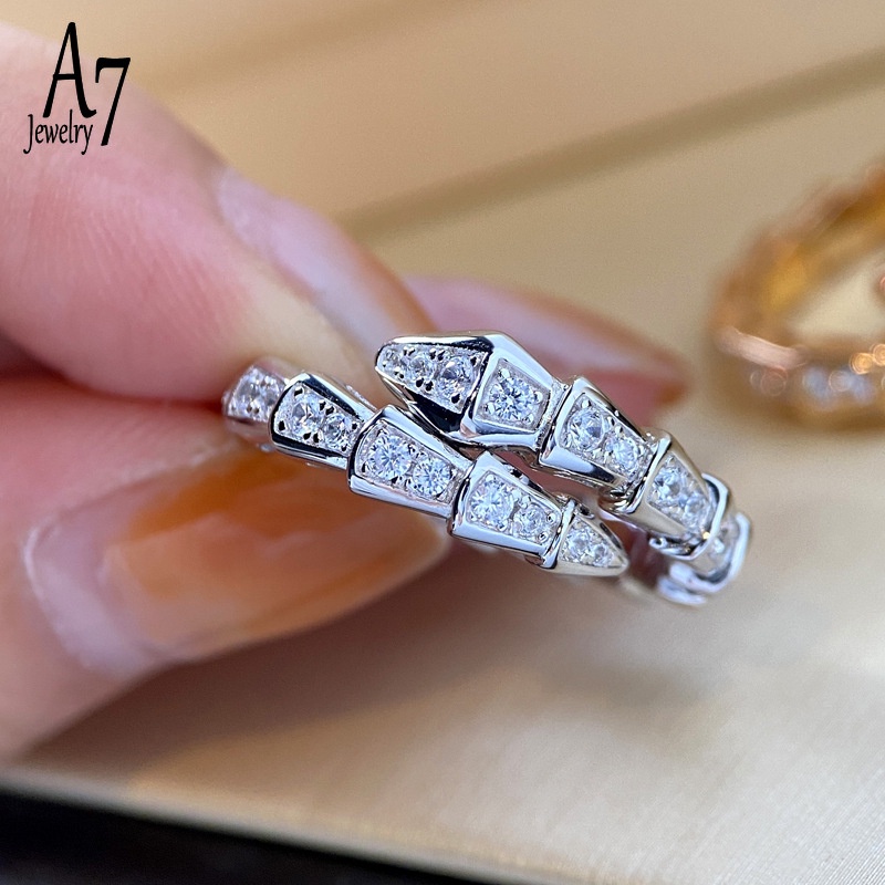Nhẫn thời trang mạ bạc 925 đính đá kim cương nhân tạo sang trọng