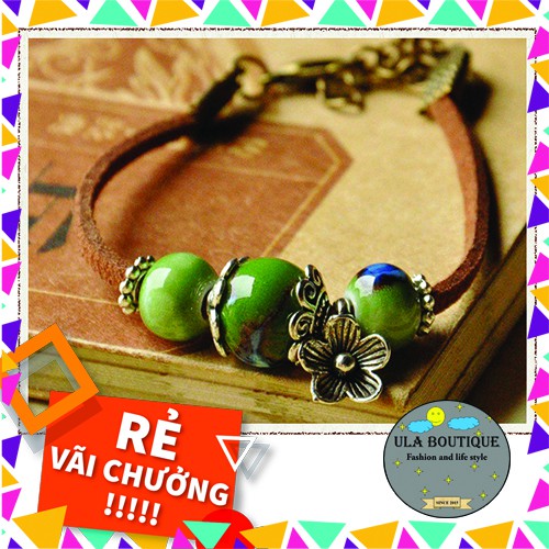 Vòng tay nữ mạ bạc ULA Shop hình hoa cute phong cách Hàn Quốc
