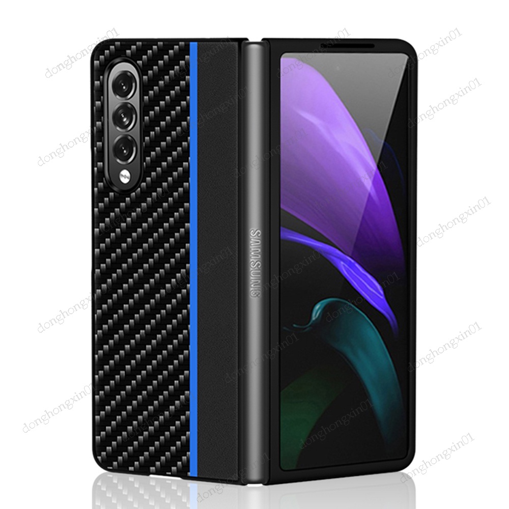 Ốp Điện Thoại PC Cứng Phối Da Sợi Carbon Cho Samsung Galaxy Z Fold4 ZFold4 5G Sumsung Z Fold 4 5G