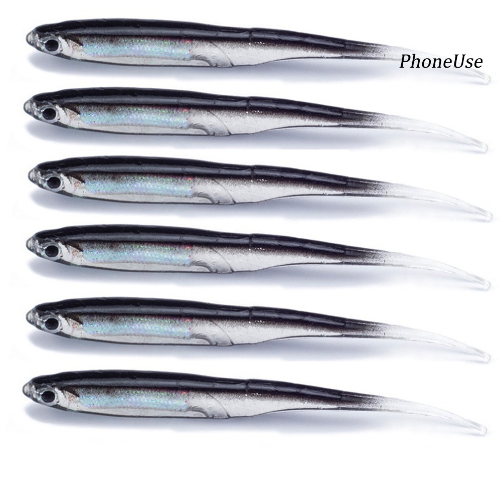 Set 6 Mồi Câu Cá Giả 10cm Nhiều Màu Sắc