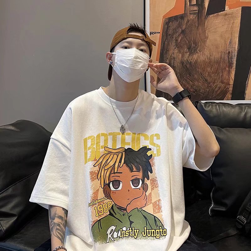 áo phông form rộng anime thời trang áo thun nam bông áo thun kiểu nữ unisex áo thun thể thao tiếng Nhật áo thun tay lỡ