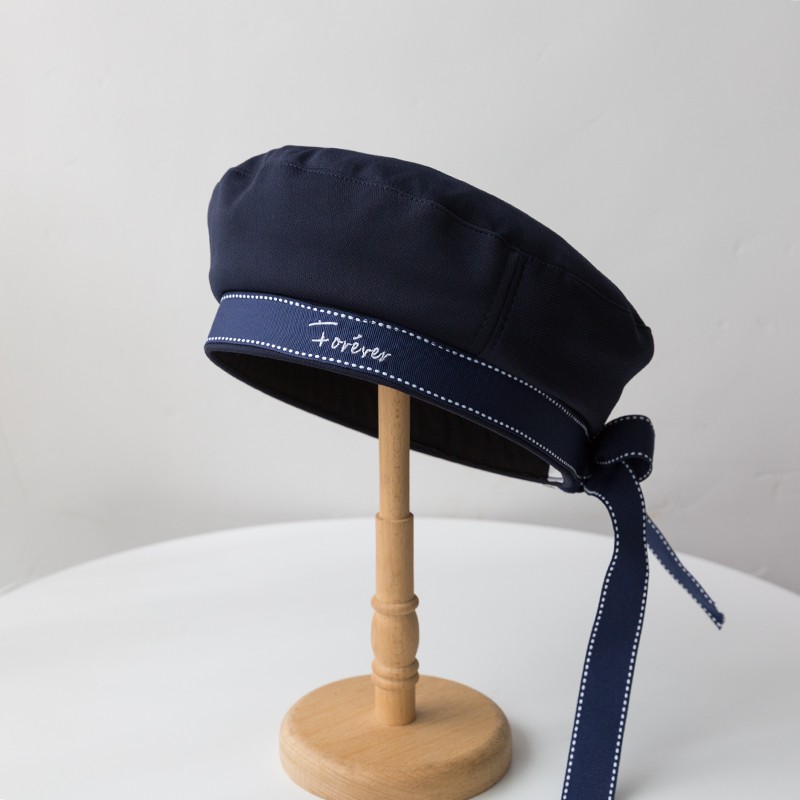 Mũ Beret Đính Nơ In Chữ Phong Cách Hàn Quốc Cho Nữ