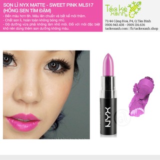Son lì NYX Matte - Sweet Pink MLS17 - HỒNG SEN TÍM ĐẬM