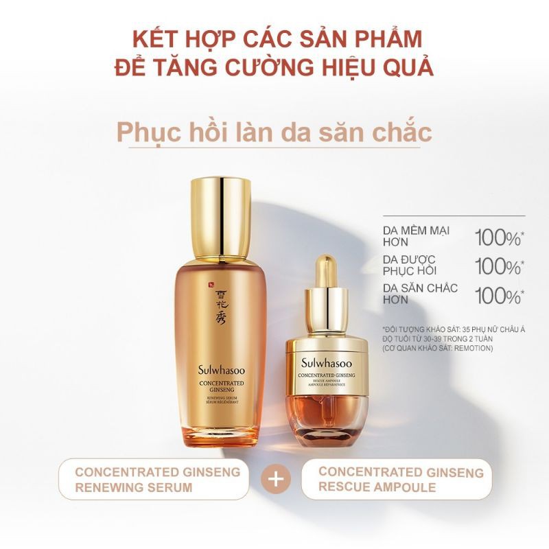 Tinh chất nhân sâm cô đặc giải cứu làn da tức thì Sulwhasoo Concentrated Ginseng Rescue Ampoule gói mẫu thử 3.5gr