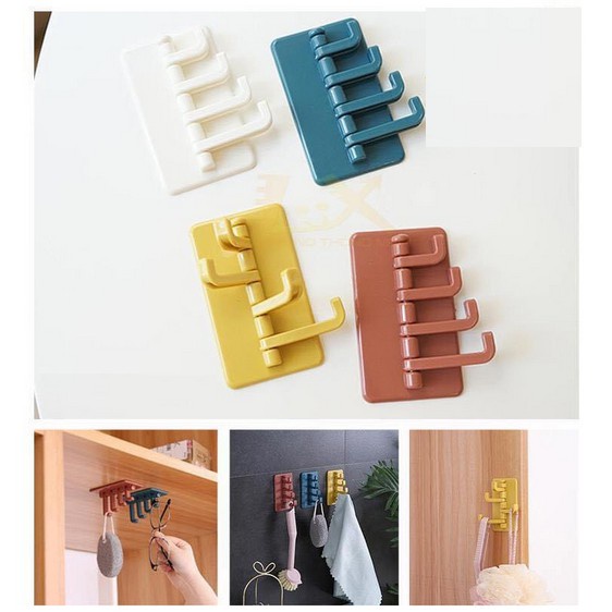 Combo 4 Chiếc Móc Dính Tường Bếp Xoay Tự Dính