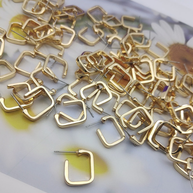 Đôi Khuyên Tai Mạ Vàng 14K Thiết Kế Đơn Giản Thời Trang Cho Nữ