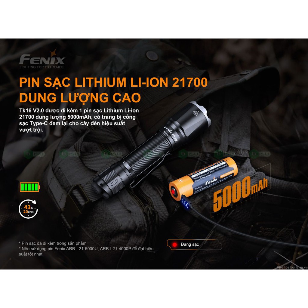 CHÍNH HÃNG FENIX - Đèn pin TK16 V2.0 - 3100 Lumens