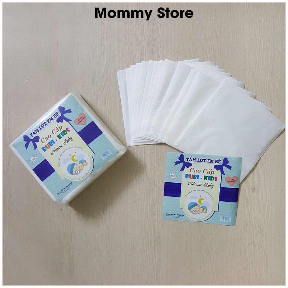 Miếng lót phân xu trắng Bubi 3 lớp cao cấp cho bé sơ sinh 500g (80 tấm)