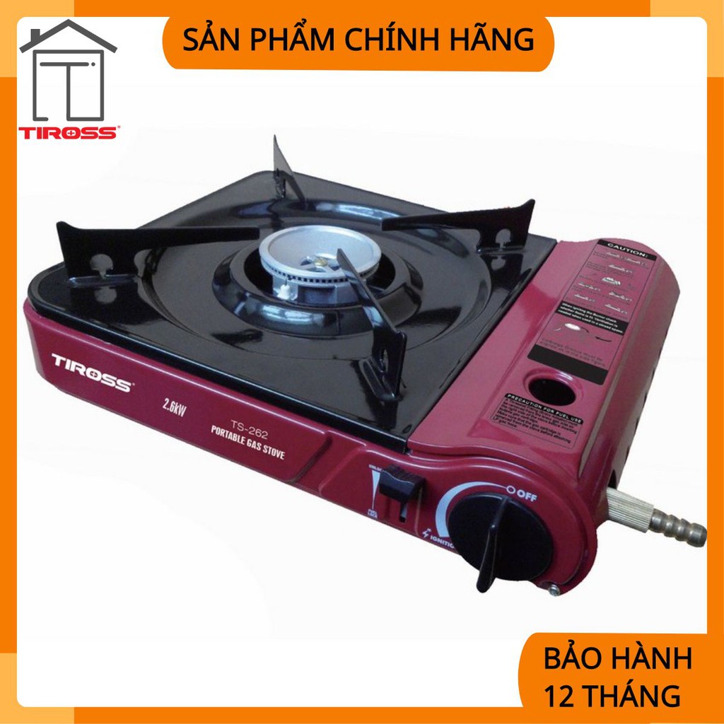 Bếp gas du lịch (dùng cả bình gas du lịch và bình to thông thường) Tiross TS262