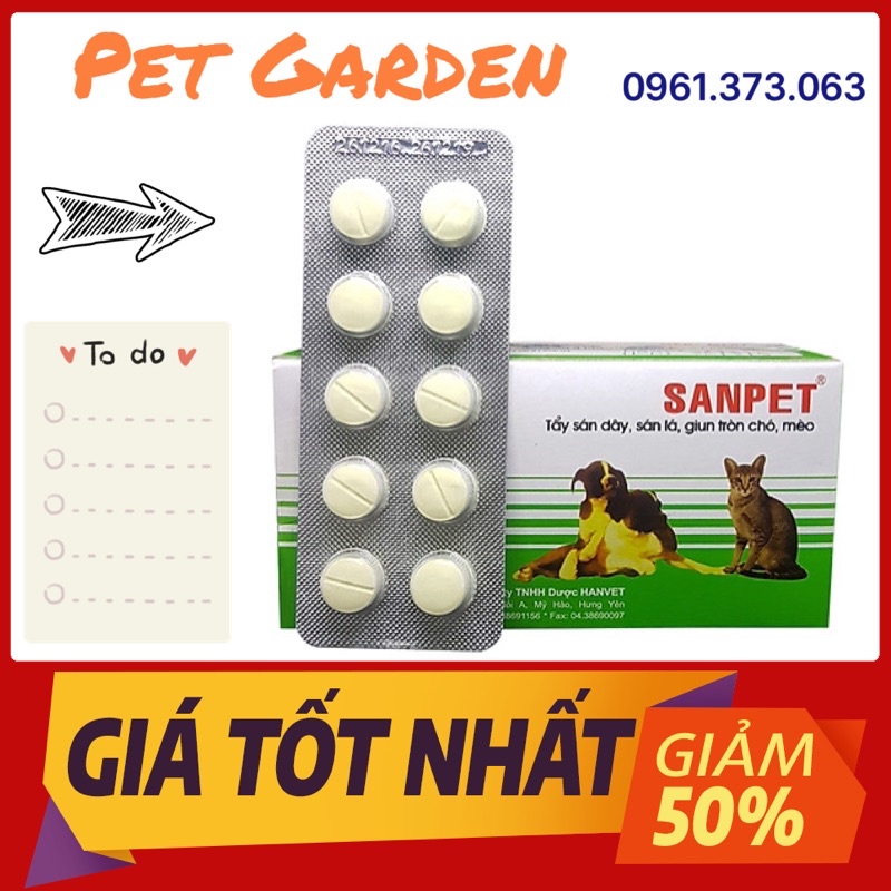 viên uống loại bỏ sán cho chó mèo