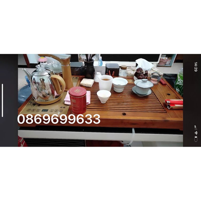 [Freeship toàn quốc]Bàn trà điện thông minh bàn gỗ mặt đá ấm chén gốm sứ tử sa để phòng khách