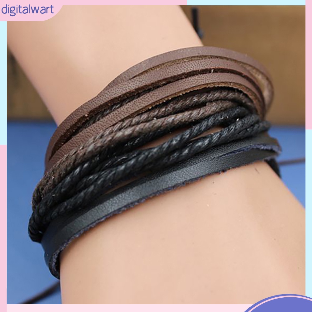 Vòng tay giả da nhiều lớp cá tính độc đáo dành cho nam và nữ