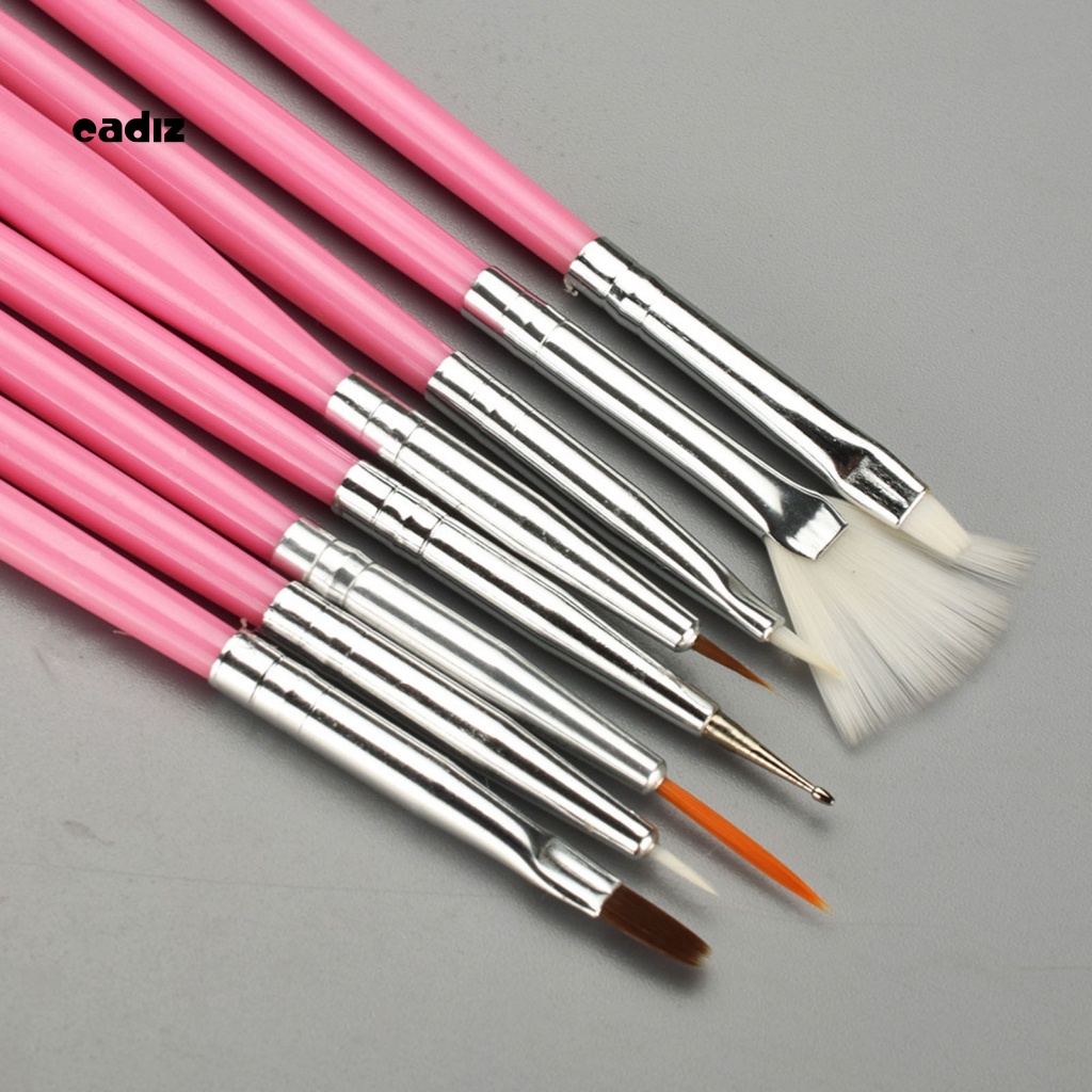 Set 15 Cọ Vẽ Móng Tay Nghệ Thuật Nhiều Hình Dạng Có Thể Tái Chế