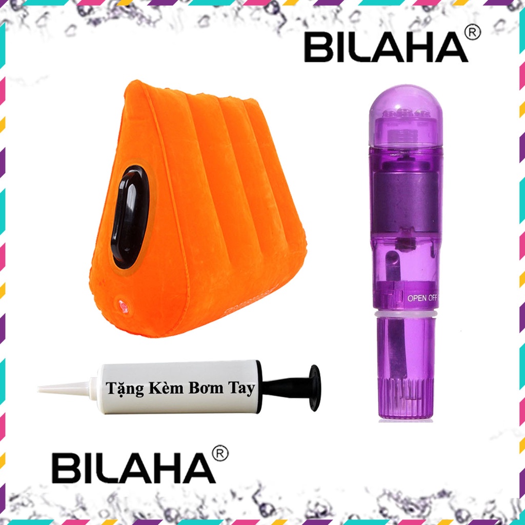 Combo Ghế Tình Yêu Đệm Nâng Mông Lên Có Tay Vịn Chặt Chống Tuột + Kèm Bơm Hơi + Máy Mát Xa Mini (Có Hàng Sẵn) - MASA1081