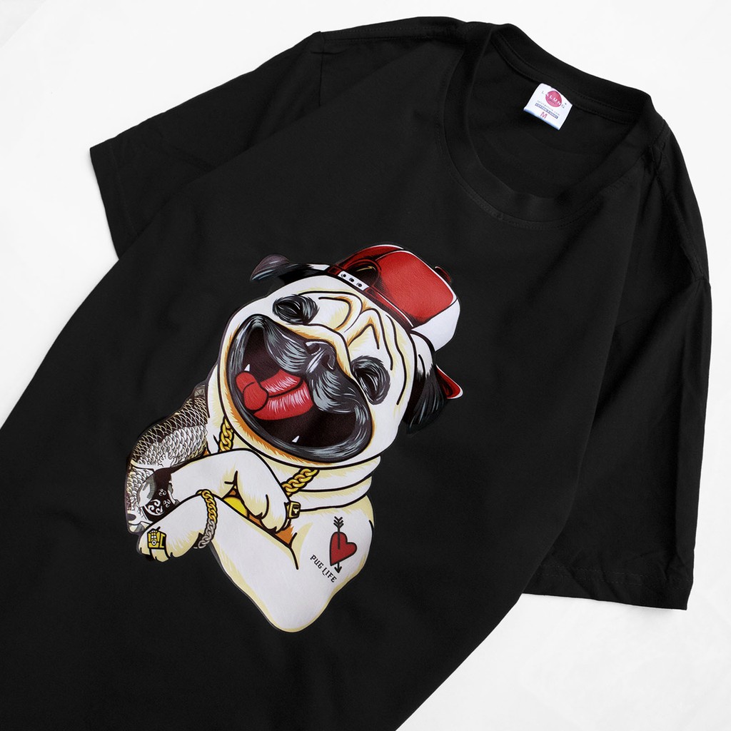 Áo Phông Cotton Unisex Hoạ Tiết Pug Mã 626