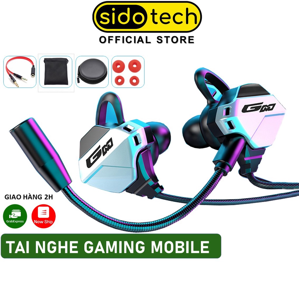 Tai nghe gaming chơi game cho điện thoại SIDOTECH G11 có mic chơi PUBG mobile / FF / ROS / Tốc chiến mic rời 360