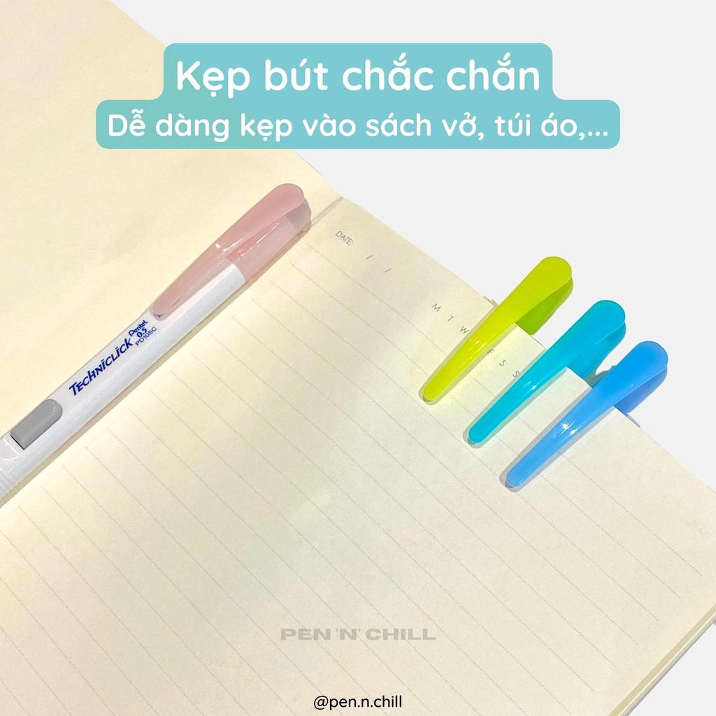 Bút chì bấm cạnh Pentel Techniclick phiên bản mới cỡ ngòi 0.5mm