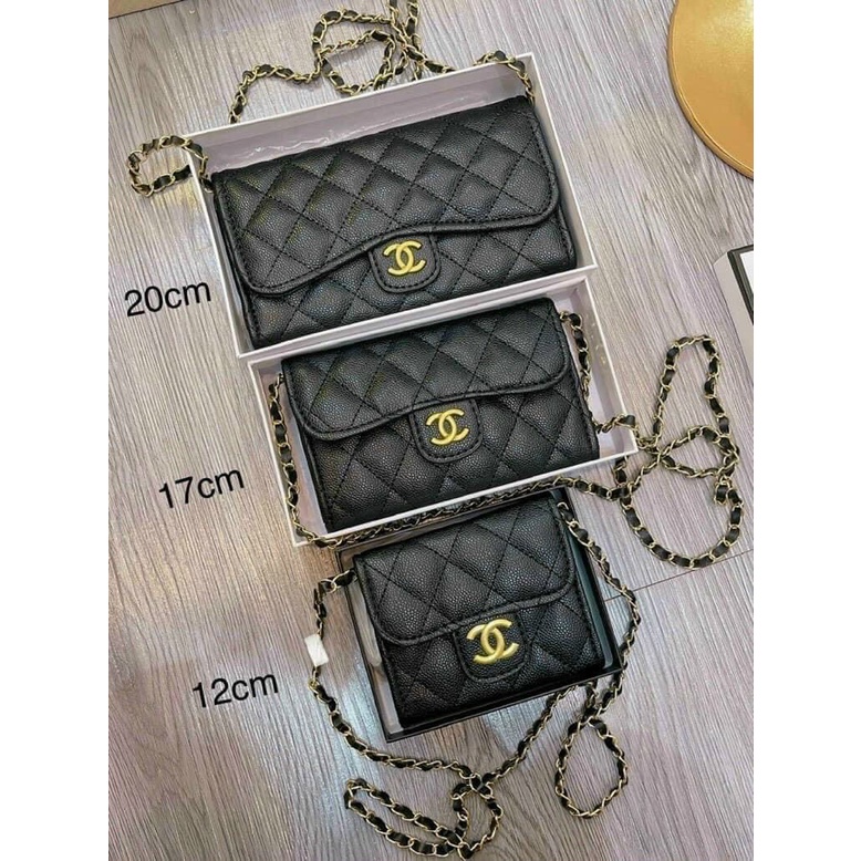 [Sẵn] Ví nữ da hạt kèm dây đeo chéo full hộp