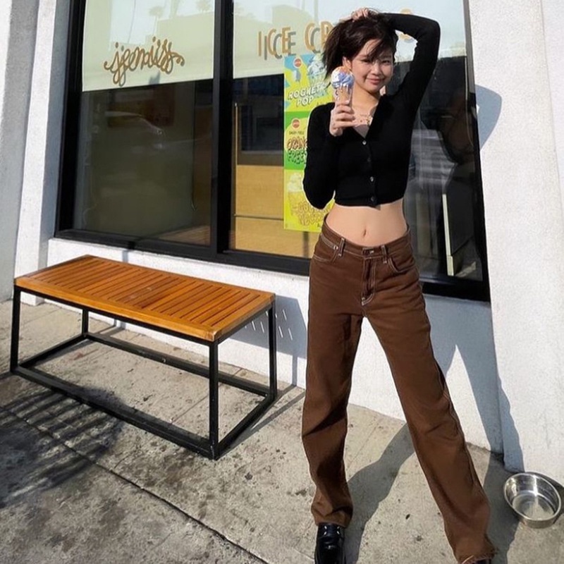 DUNEA Áo kiểu cardigan tay dài cổ chữ V hở lưng thắt dây quyến rũ thời trang dành cho nữ