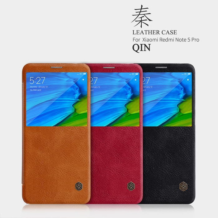 NILLKIN Mới Bao Da Điện Thoại Nắp Lật Họa Tiết Socola Cho Xiaomi Redmi Note 5 Pro
