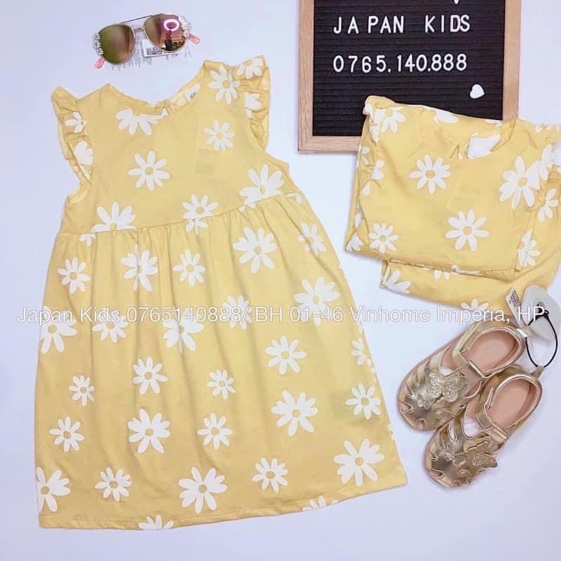 Váy cánh tiên vàng hồng hoa xanh HM H&M_hàng chính hãng authentic