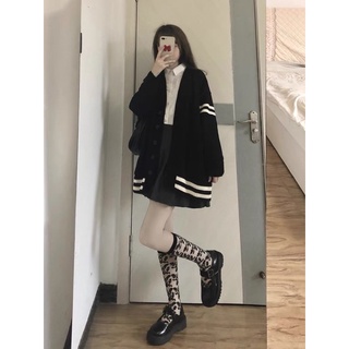 Áo cardigan len kẻ sọc order taobao