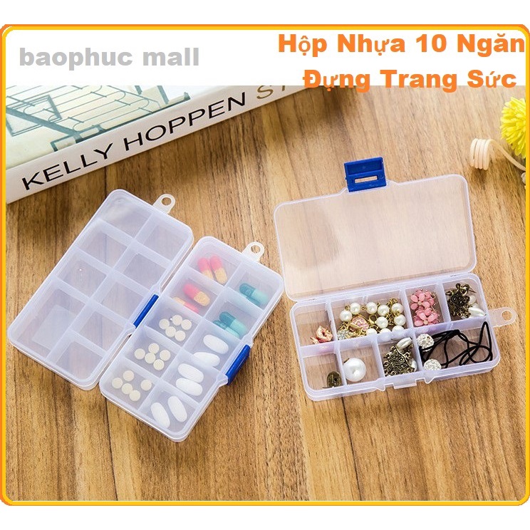 Hộp Nhựa 10 Ngăn Đựng Nữ Trang Tùy Chỉnh Kích Thước(D13xC7cm)