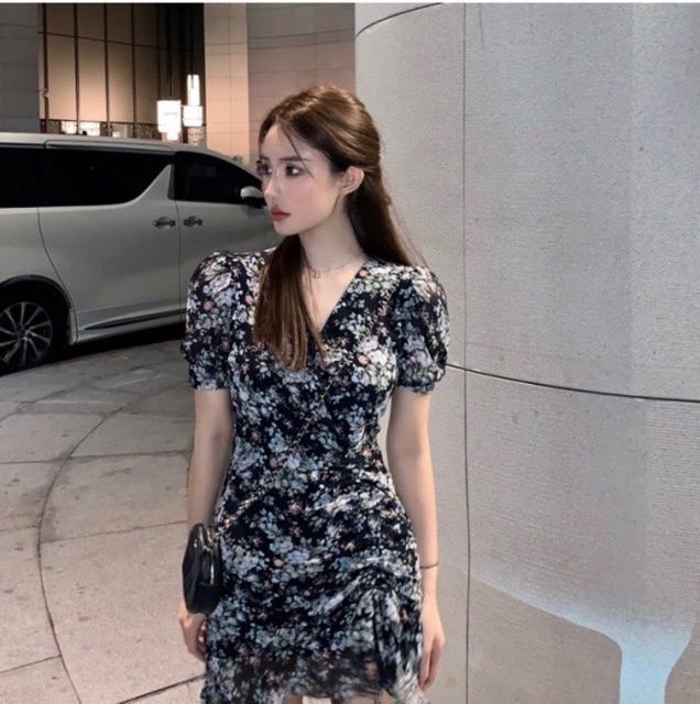 Đầm Váy voan hoa vạt chéo rút dây, style ulzzang Hàn Quốc 🌻 Panny Boutique 🌻