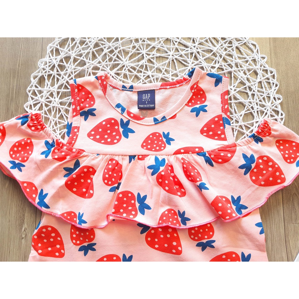 [VẢI XUẤT DƯ] ĐẦM QUẢ DÂU THUN COTTON CHO BÉ 10-25KG