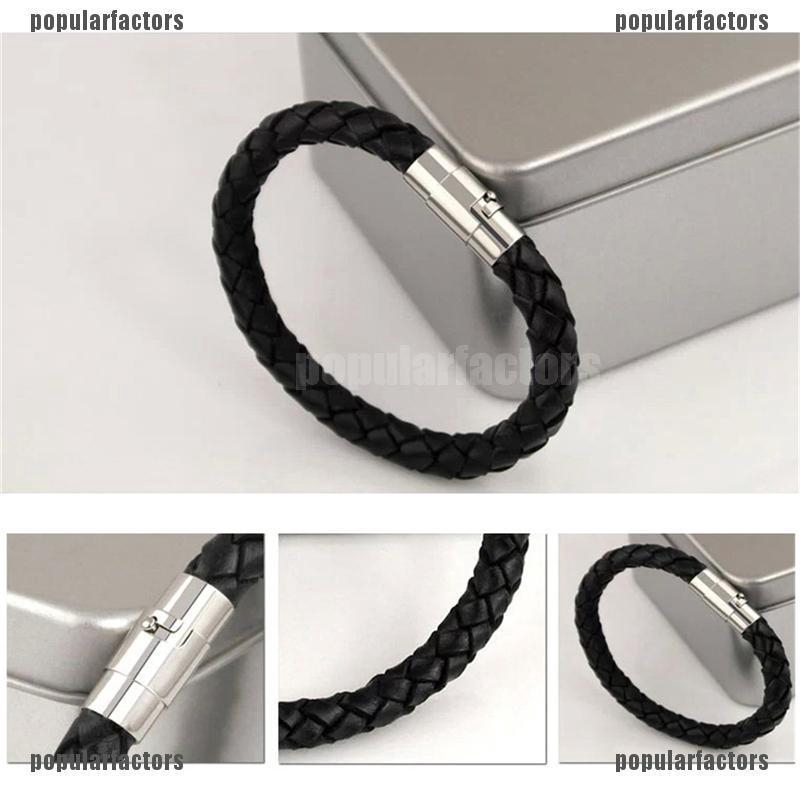 Vòng Tay Da Với Móc Khóa Nam Châm Cho Nam Và Nữ